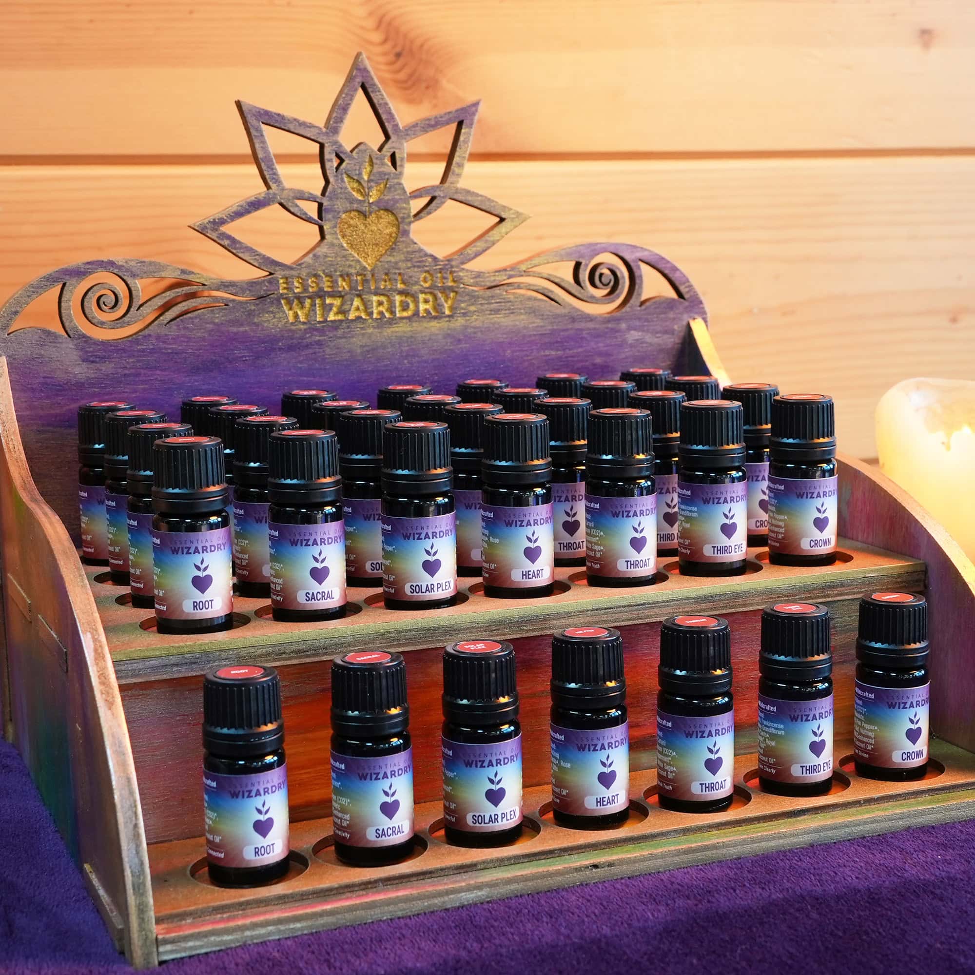 display case chakras left angle