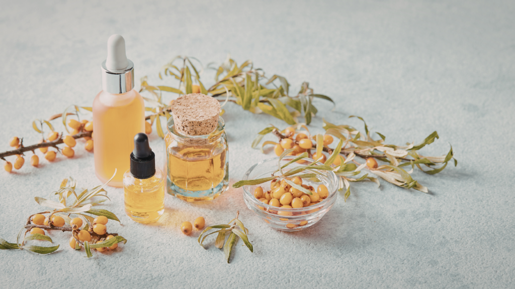 Tincture And Oil Bottles With Botanical Ingredients